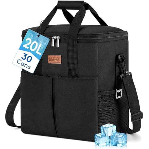 Lifewit Insulated Cool Bag with 30-Can Capacity, Black