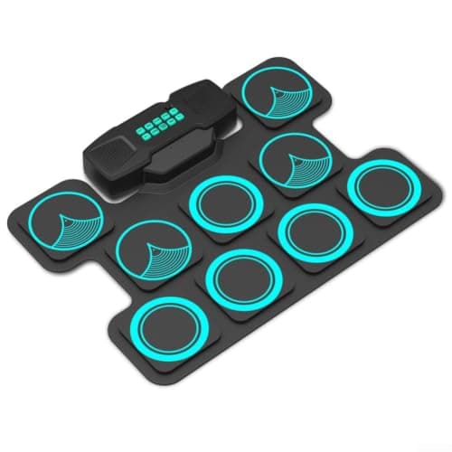 Silicone Electric Drum Kit with Dual Built-in Speakers(Black)