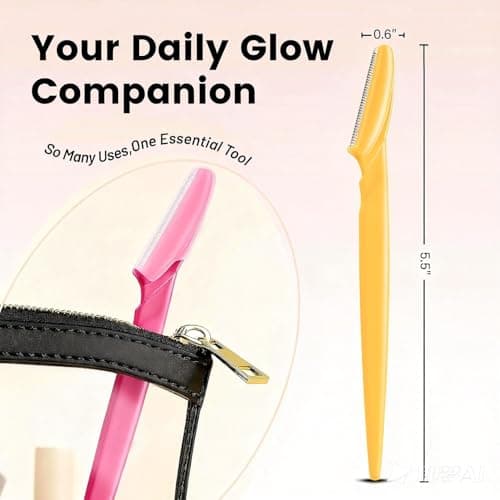 Ultimate Eyebrow Razor Kit for Women | Precision Eyebrow Trimmer & Face Shavers for Women | Includes Dermaplane Razor for Smooth Skin & Face Razors for Women, 6 Packs — view 5