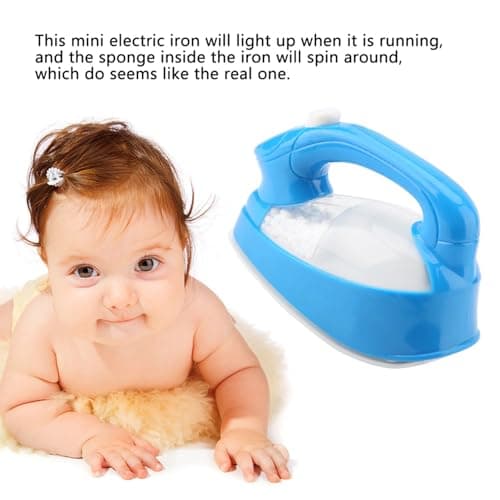 Xnukaw Mini Electric Iron Toy for Kids, Pink Pretend Play Toddler Iron with — view 3