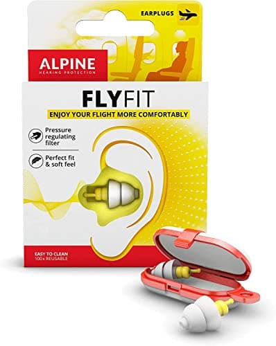 Alpine FlyFit Earplugs for Flying, Air Pressure Regulation, Reusable, 17dB