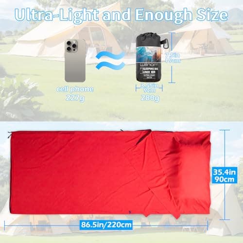 Sleeping Bag Liners-Ultralight Travel Sheets Portable Sleeping Bag Liner for Adults 90x220cm,Camping Hut Sleeping Bag, Ideals for Backpacking Travel Business Trip — view 4