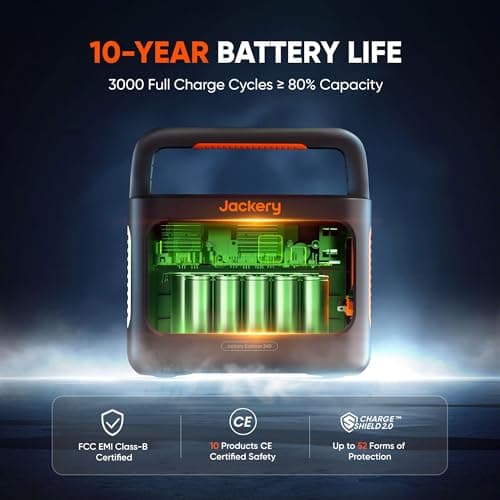 Jackery Explorer 240 v2 Portable Power Station, 7.7lbs Power On the Go — view 4