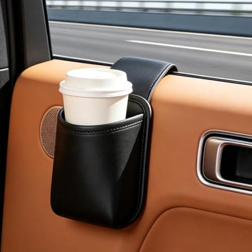 PU Leather Car Door Cup Holder, Anti-Scratch Storage Bag For All Vehicles