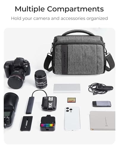 bagsmart Camera Bag Canvas SLR DSLR Case Padded Shoulder with Rain Cover — view 2