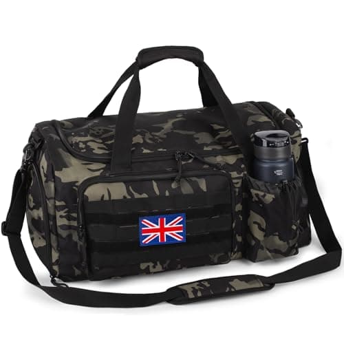 Bunnychic Tactical Gym Bag for Men, 40L Large Duffle Holdall Bag for Travel