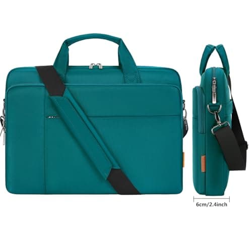 DOMISO 17 inch Laptop Bag Computer Messenger Shoulder Bag,Slim Waterproof Briefbag for Men Women to Work Travel School,Compatible with 17-17.3 inch Lenovo HP Dell Laptop,Turquoise — view 5