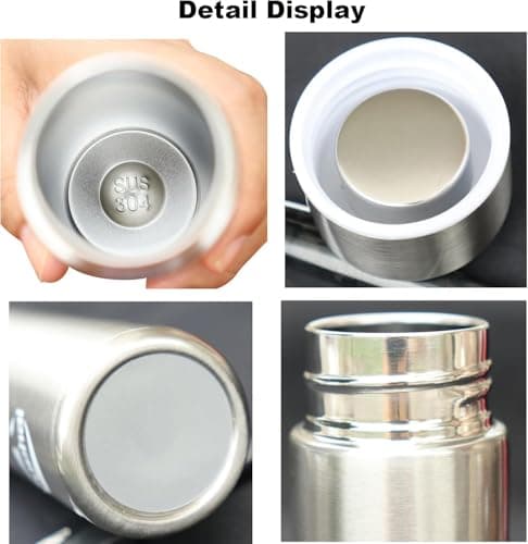 Stainless Steel Water Bottle, Mini Flask 150ML,Coffee Vacuum Small Flasks Small Capacity Portable Travel Drink Water Bottle Insulated Cup (Silvery) — view 3