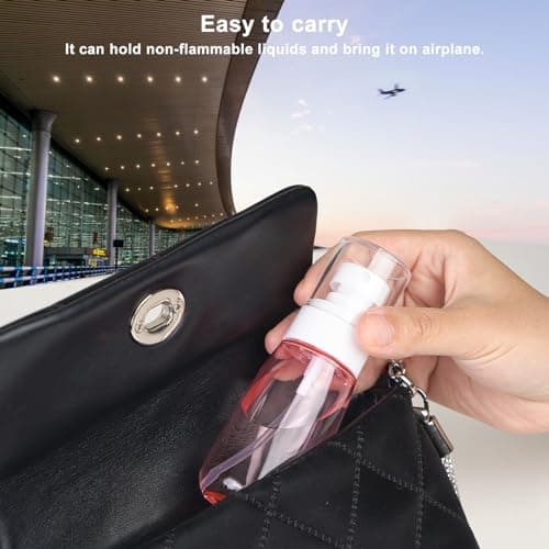 OMBRISA Small Spray Bottle 2 Pack, Fine Mist Travel Spray Bottle for Essential Oils, Refillable Travel Containers Plastic Hair Spray Bottle Sprayer for Perfume Skincare Makeup Lotion (2oz 60ml) — view 6