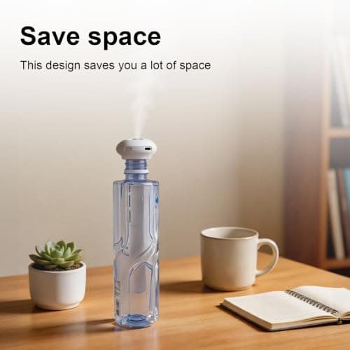 Portable USB Humidifier - Travel Humidifier Ultrasonic Cool Mist, Bottle-Compatible Design, Adjustable Mini Air Diffuser for Bedroom, Office, Car & Travel — view 6