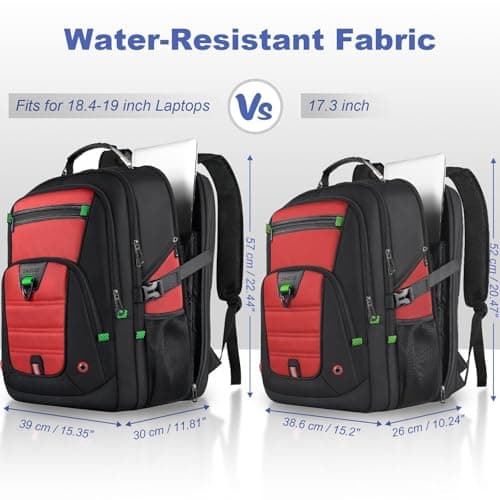 Z-MGKISS Extra Large Travel Laptop Backpack, 52L Water Resistant Computer Backpack, TSA Approved Business Bag for Men Women Teacher, Heavy Duty Backpack Fits 17.3 Inch Laptop & Notebook, Red — view 6