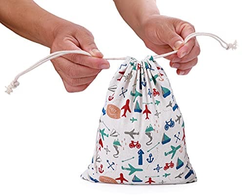 Amoyie Linen Drawstring Bag 3pcs, Kids Storage Bag, Fabric Organiser Pouch — view 5