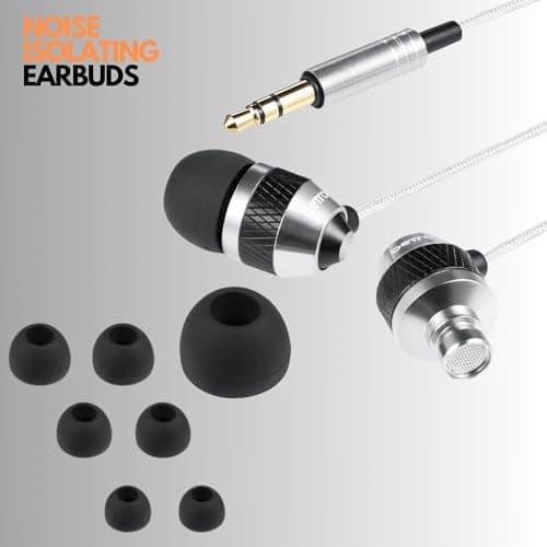 Betron B25 Earphones, In-Ear Wired Headphones, Silver — view 3