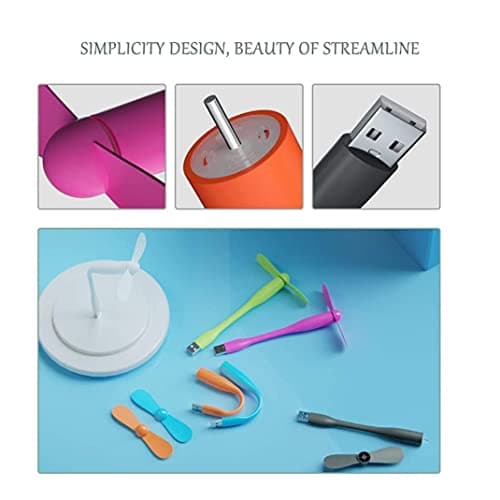 DAGLLGEW 6 Pack Mini USB Fans, Portable Fan, Flexible Neck Cooling Fan, Quiet Travel, Personal Portable Pocket, Power Bank/Notebook/Laptop/Computer USB Desk (color) Desk — view 3
