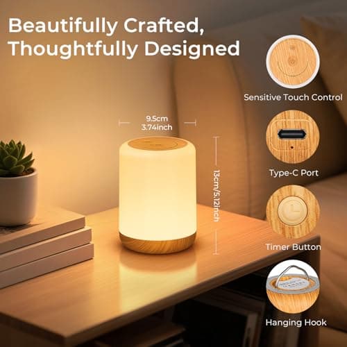 MEDE Night Light, Dimmable Bedside Lamps with RGB for Toddler, Kids, Adults — view 6