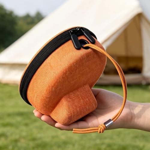 CUNZJIA Portable Travel Case, Round Hard Shell, Closure, Wrist Strap Carry, Daily Storage, Bag Companion — view 4
