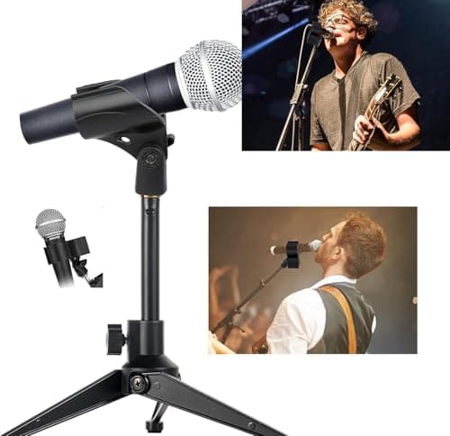 2 Pcs Adjustable Microphone Clip Holder for Mic Stand, Universal Mic Clamp with 5/8" to 3/8" Screw Adapter,for Concert Party Performance — view 4