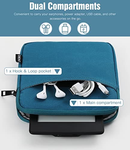 TiMOVO 6-7 Inch Sleeve Case for eReader, Peacock Blue — view 4