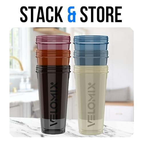 VELOMIX 6 Pack 828ml Protein Shaker Bottle, Earth Tones Collection — view 6