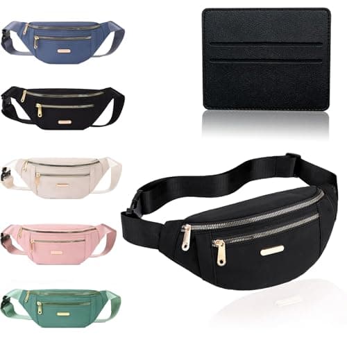 BAIYSFFG Fanny Pack Fashionable Waist Bag Unisex Fashion Waist Bag Casual Travel Bum Bag with 3 Zipper Pockets for Women Men Sports Running Hiking Jogging (Black)