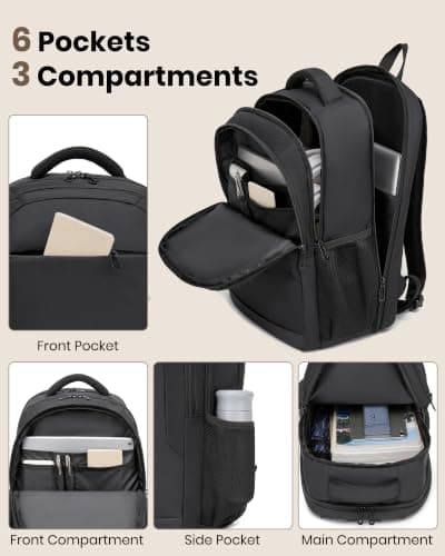 Shavont Laptop Backpack with 3 Compartments Lightweight Rucksack for Men — view 2