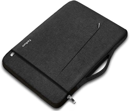Ferkurn Laptop Sleeve Case Compatible with 12.3" Microsoft Surface Pro 11/10/9/8/X/7+/7/6/5/4, 12.4" Microsoft Surface Laptop Go, MacBook 12, HP, Acer, Waterproof Slim Tablet Cover with Handle, Black