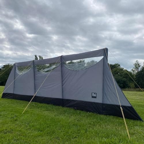 OLPRO 5.7m Inflatable Charcoal Camping Windbreak with Bright Guy Ropes — view 2