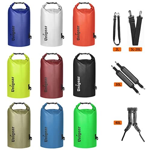 Unigear Dry Bag 2L/5L/10L/20L/30L/40L Waterproof Dry Sack Roll Top with Phone Case and Long Adjustable Shoulder Strap for Boating/Kayaking/Fishing/Rafting/Swimming/Camping/Snowboarding — view 6