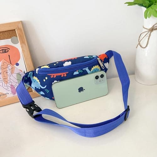 Kids Fanny Pack, Cute Dinosaur Kids Bum Bag Bumbag Waist Pack Cartoon Hipsack Belt Bag Small Belt Bum Bag Crossbody Purse Waist Pouch for Toddler Girls Boys Running Hiking Travel Sports — view 4