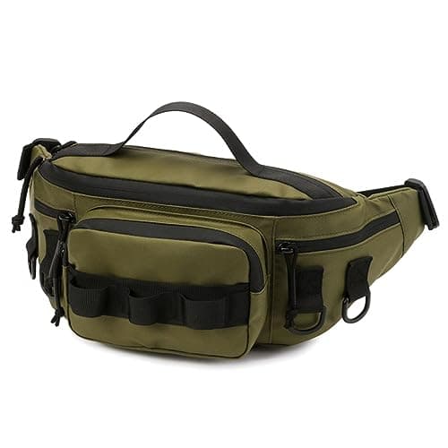 Fishing Tackle Bag Fanny Pack,Waterproof Fishing Tool Waist Bag with Adjustable Waist Strap for Fishing Hiking Running