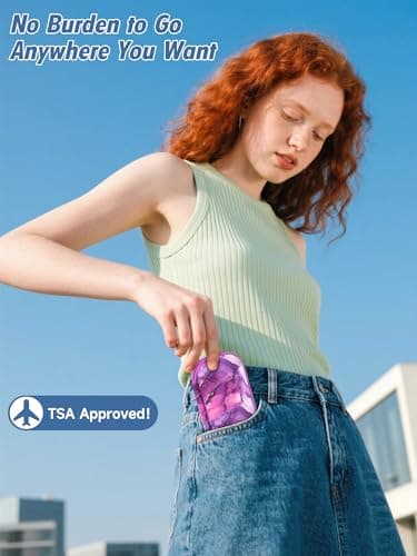 Manjaro Travel Case - Insulin Cooler Travel Case with 2 Ice Packs, Medication Cooler Bag for Fridge, Keep Medicine Cool While Traveling for Diabetic Supplies By YOUSHARES (Marble Purple) — view 2