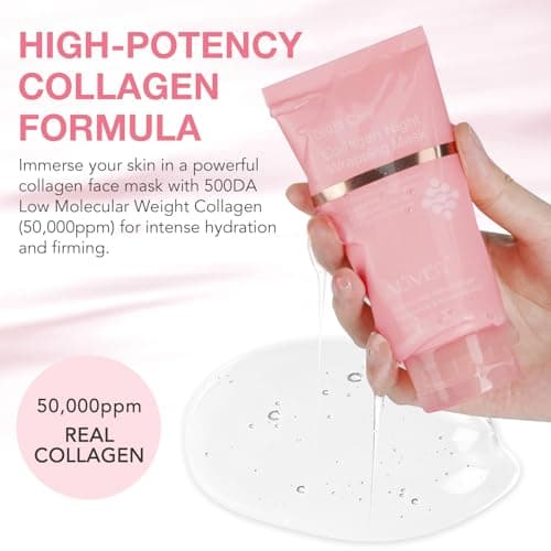 Collagen Night Wrapping Mask, Peel Off Face Mask with Jelly Brush, Jelly Masks for Facials Professional Korean Skin Care, Elasticity & Hydration Care Overnight Collagen Mask for Women — view 3