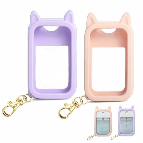 2 Pack Hand Sanitizer Case, Spray Hand Sanitiser Cover with Keychain for Travel, Portable Protection for Hand Sanitiser Spray