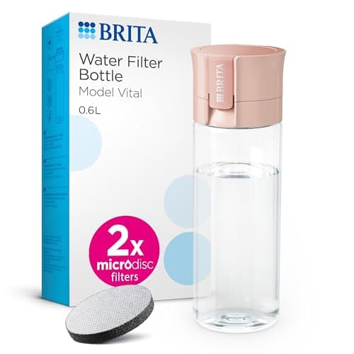 BRITA Marella Water Filter Jug Graphite (2.4L) Starter Pack incl. 3x MAXTRA PRO All-in-1 cartridge & Water Filter Bottle Apricot (600ml) - portable water filtration bottle for hydration — view 5