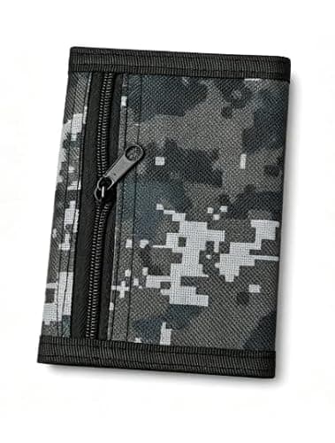 Camouflage Wallet, Tri Fold Wallet, Men's Compact Travel Card Holder
