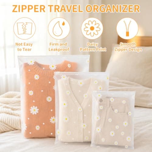 21 Pcs 3 Sizes Zip Lock Bags for Clothes, Reusable Frosted Storage Pouches — view 5