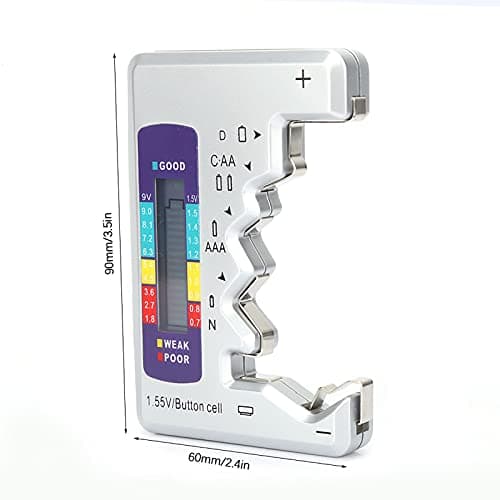 Jeffergarden Universal Battery Capacity Detector Tool with LCD Screen Multi-Level Slots for AA AAA 9V Rechargeable Batteries Portable Battery Tester for Home Office Travel — view 4
