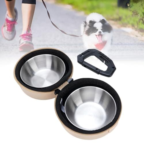 Benytro Portable Double Stainless Steel Pet Bowl Set with EVA Case — view 5