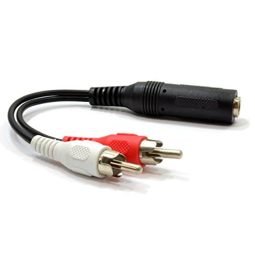kenable 6.35mm Jack Socket to Twin RCA Phono Plugs Adapter Cable 10cm — view 2