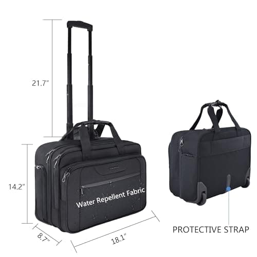 KROSER Rolling Laptop Bag Wheeled Briefcase Fits Up to 17.3 Inch Laptop — view 2
