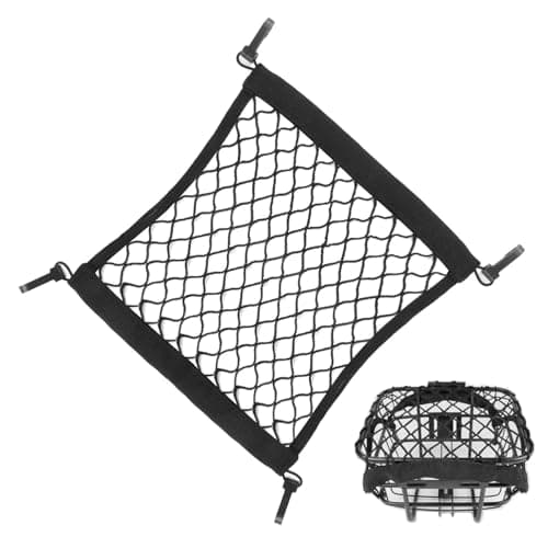 Motorcycle Cargo Net,Cargo Net with 4 Hooks Elastic Bungee Mesh Netting for Motorcycle Helmet Luggage Storage Motorbike Bike Roof Rack Car Van Campervan Cargos Safety Nets Organiser