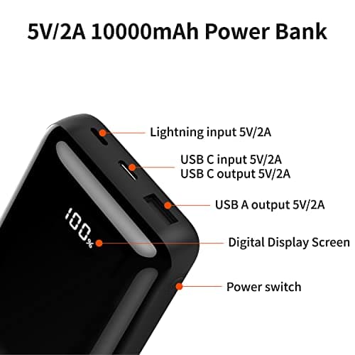OKZU 5V 2A Power Bank for Gilet Vest Battery Pack, 10000mAh Packet Size LED Display Portable Charge for Heated Clothing, USB Heated Blanket, Coat — view 3