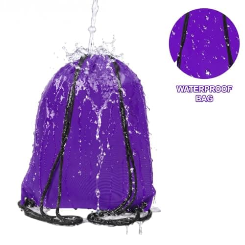 WESTWOOD FOX Drawstring Gym Bag String Bags Gym Sack Backpack PE Bags for Women Men Trainer Swimming Bag Travel Beach School Holidays Suitable for Sports,kids,Boys,Girls (Purple) — view 5