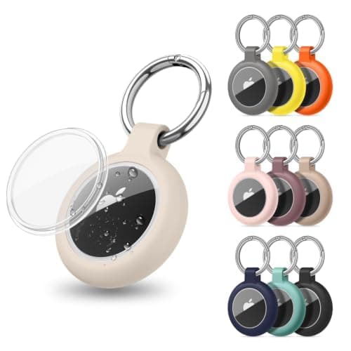 for AirTag Holder Waterproof Silicone Case with Keyring, 10-PACK Protective AirTags TPU Case Tracker Cover for Keys, Bags, Luggage, Pet Collars,Scratch-Resistant for Apple Air Tags 10-PACK 02