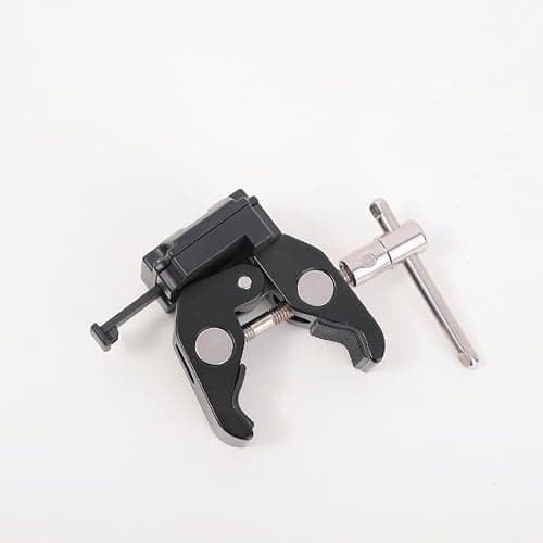 V Mount Lock Battery Adapter with Clamp for Light Stand Tripod, Quick Release V Lock Plate for Sony BP/FXLION V-Mount Battery, Compatible with DSLR Camera Rig, Pipe/Tripod/Hook Mount (15–55mm) — view 5