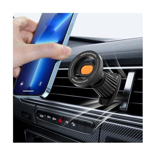 FALVFUN Car Phone Holder, Magnetic 360° Rotation Adjustable Vehicle Phone Mount Changer with Clip, Automotive Air Dashboard Vent Cellphone Holder, Universal for SUV RV Truck (Orange)