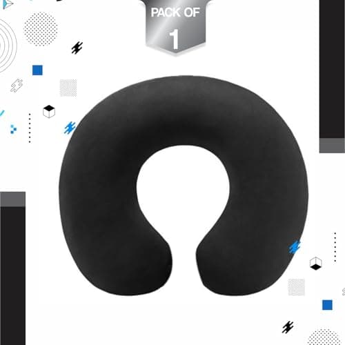 Blow Up Adjustable Travel Neck Pillow For Adults – Compact Inflatable Air Cushion With 360° Support – Soft Portable Aeroplane Pillow For Flights, Road Trips & Holidays – Comfortable Neck Support — view 3