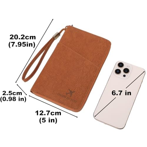Toctax Passport Holder Travel Wallet for Family, RFID Passport Wallet Travel Document Holder for Men and Women (Coffee) — view 4