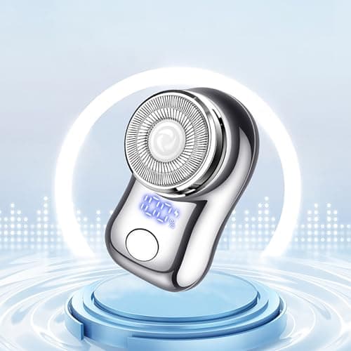 Compact Portable Shaver for Men USB Rechargeable Wet & Dry Grooming with Precision Ideal Travel Trimmer Facial Hair Remover Smooth Tool (Silver, One Size) — view 3