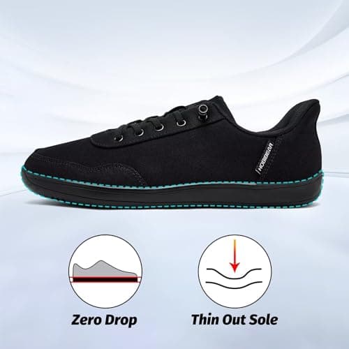 HOBIBEAR Men Barefoot Shoes, Women Wide Toe Box, Slip-On Trainers All Black — view 5